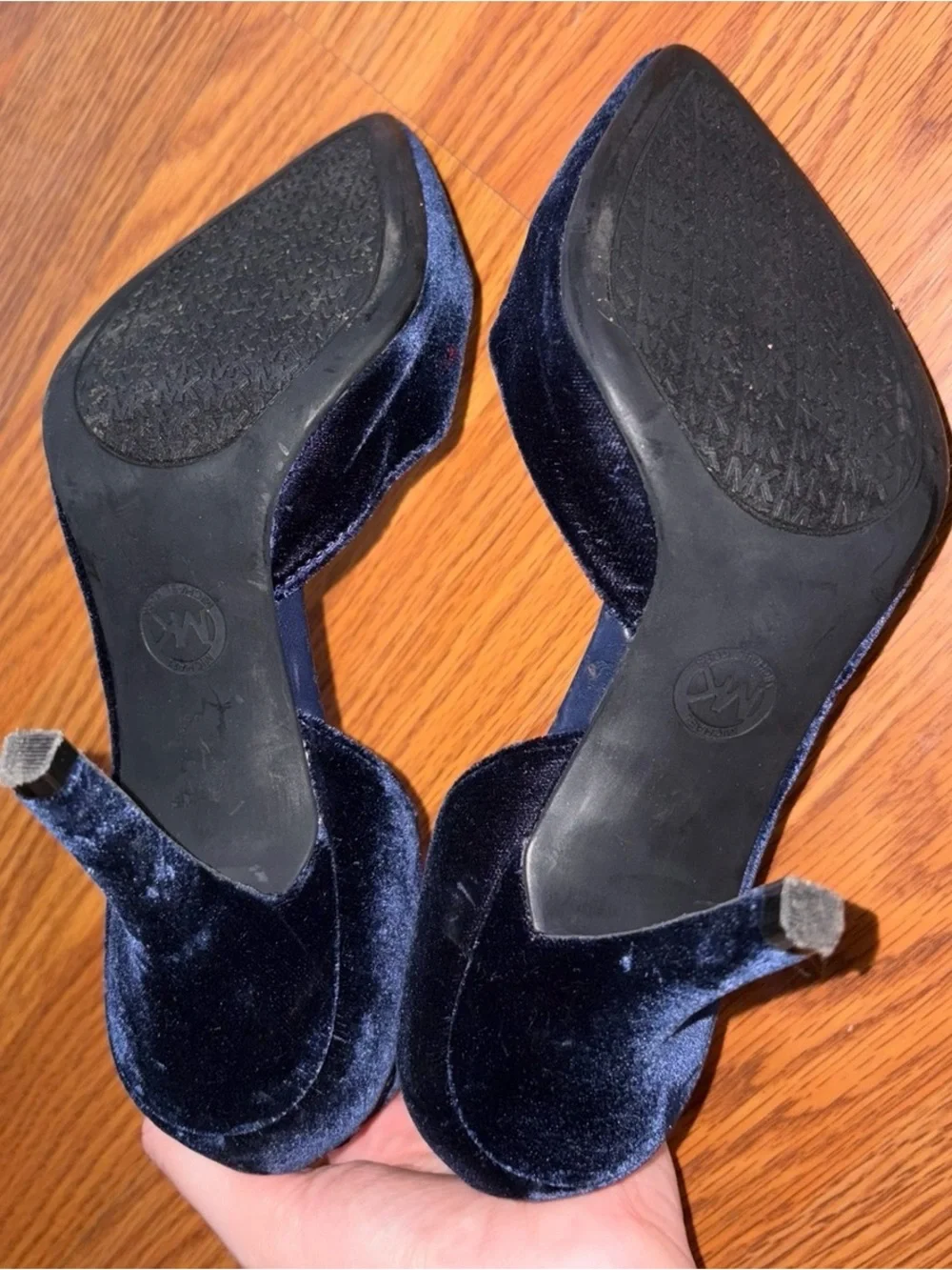 Michael Kors Blue Velvet Women's heels with Cutout Detail